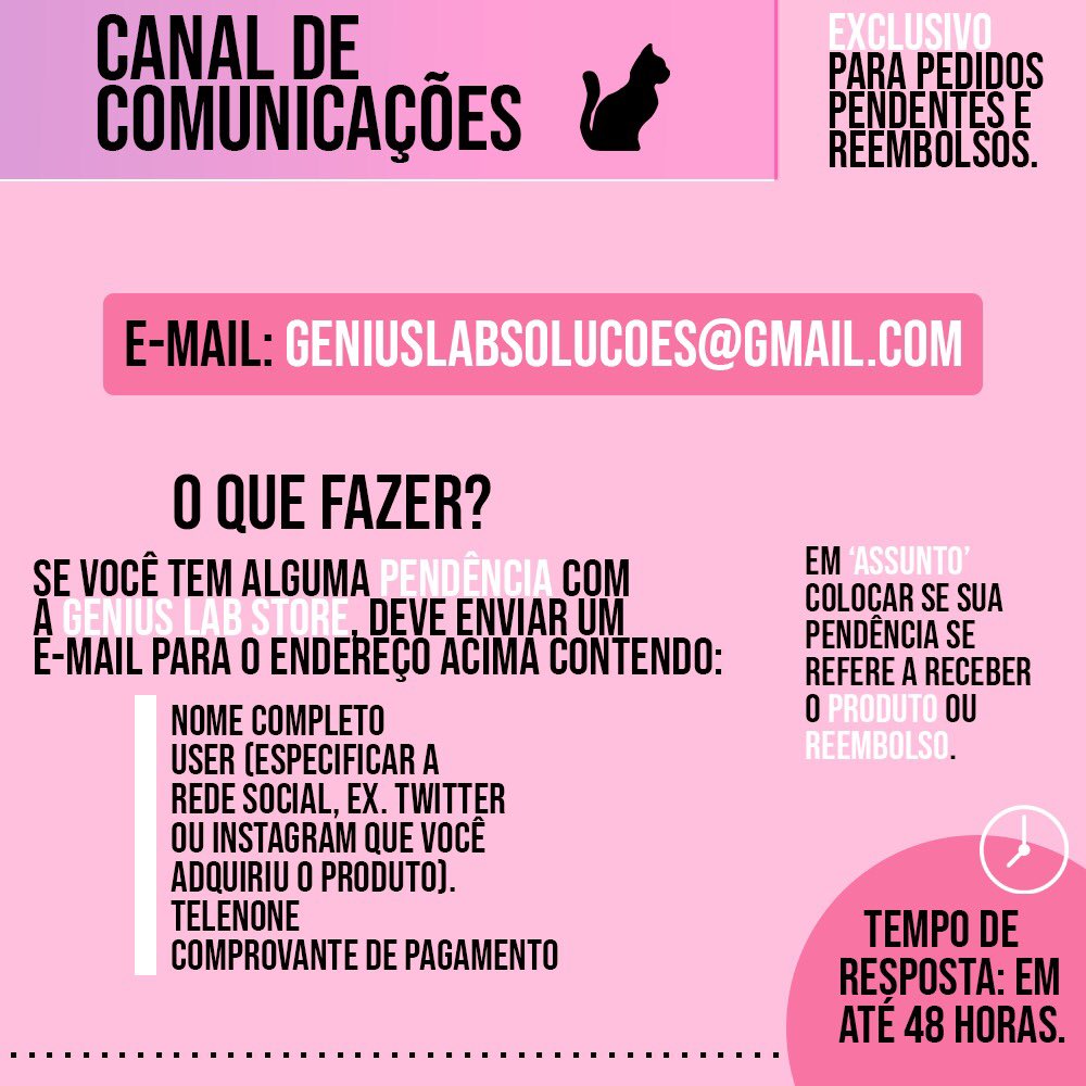 Geniusls_'s tweet image. Boa tarde. 
Como já dissemos anteriormente, iremos encerrar as atividades da Genius Lab Store em breve. E para que isso aconteça, precisamos antes de tudo, resolver todas as pendências da loja. Com isso, criamos um canal de comunicação EXCLUSIVO, para resolver tais pendências (+)