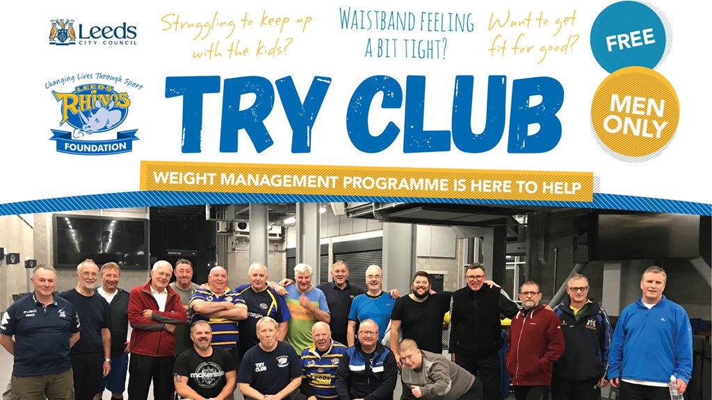 RugbyLeeds's tweet photo. π£ We have π»π²π courses coming soon for our #TryClub men's weight management programme in venues across Leeds.
If you'd like to get involved please click the link below to register your interest and we'll get in touch with more details! π‡οΈ
π https://t.co/VjDErh5zsi https://t.co/JaQKbTSNrs