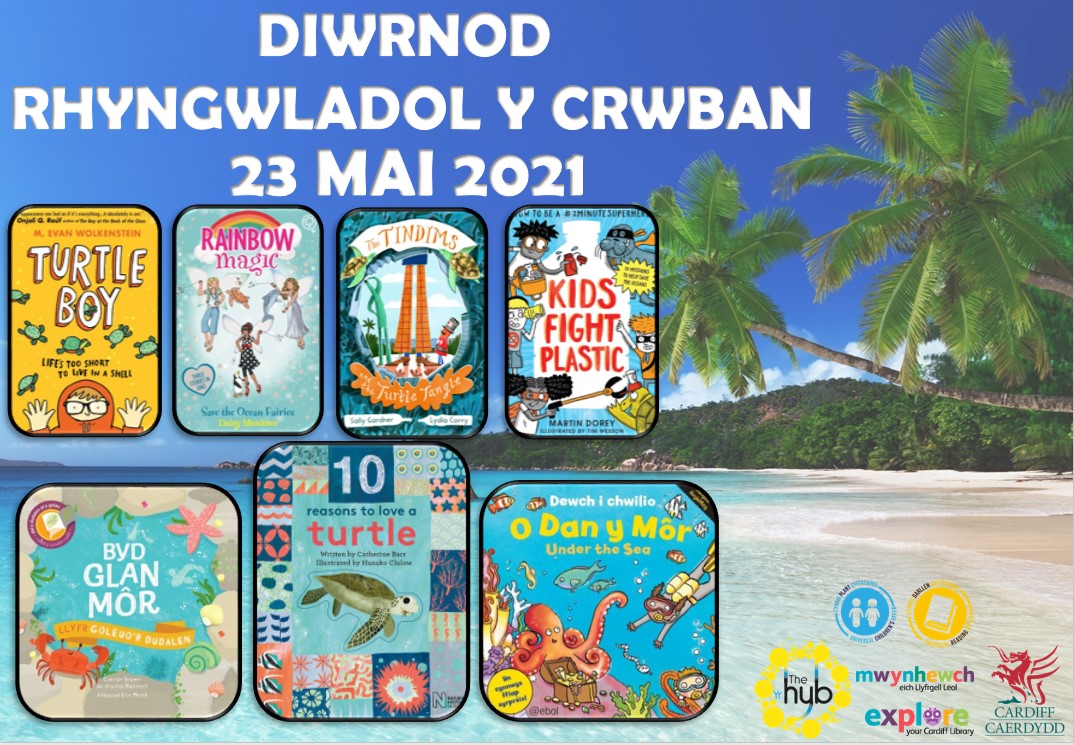Roedd 23 Mai yn Diwrnod Rhyngwladol y Crwban! I ddathlu rydyn ni wedi llunio rhestr o lyfraau am y môr! Cymerwch olwg ar hyn sydd ar gael o’n llyfrgelloedd a @Borrowbox. Beth am gipolwg ar ein catalog yma: bit.ly/2SsrfIA Neu @Borrowbox yma: bit.ly/3ukWDWG