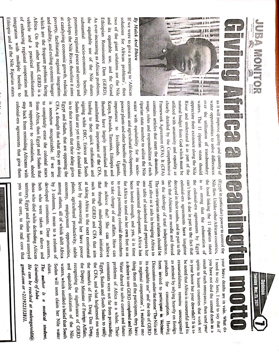 ...colonial-era agreements have longtime decayed in their tombs...

...multi-purpose initiatives such as CFA &amp; GERD that aim at taking Africa to the next Continental level by empowering her have power plants, agricultural productivity, stable economy, employment opportunities,⤵️