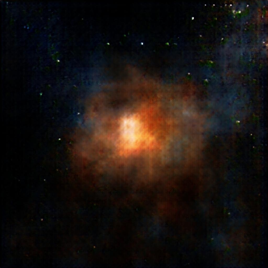 flowrax_x's tweet photo. Sample image generated from random point in latent space. #machinelearning #neuralnetworks #dreamscape #imagination #creativity #machinecreativity #machineimagination #coding #creativecoding #python #tensorflow #nvidia #digitalart #NASA #astrophotography #nebula https://t.co/BEsnEYXFJb