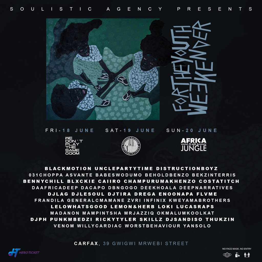 Here goes our official lineup for <a href="/FTYWeekender/">ForTheYouthWeekender</a>! 

Get your tickets now: soulisticagency.africa