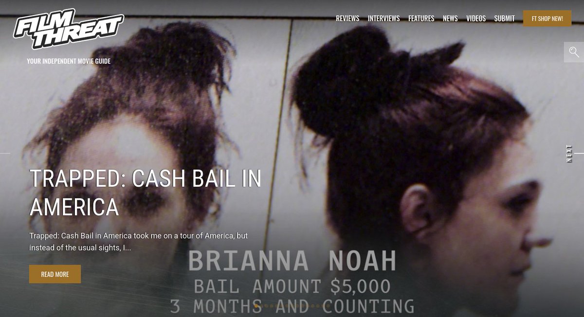 '...a comprehensive picture of the problems with the cash bail system...' Noah Schwartz reviews the documentary Trapped: Cash Bail In America. filmthreat.com/reviews/trappe…