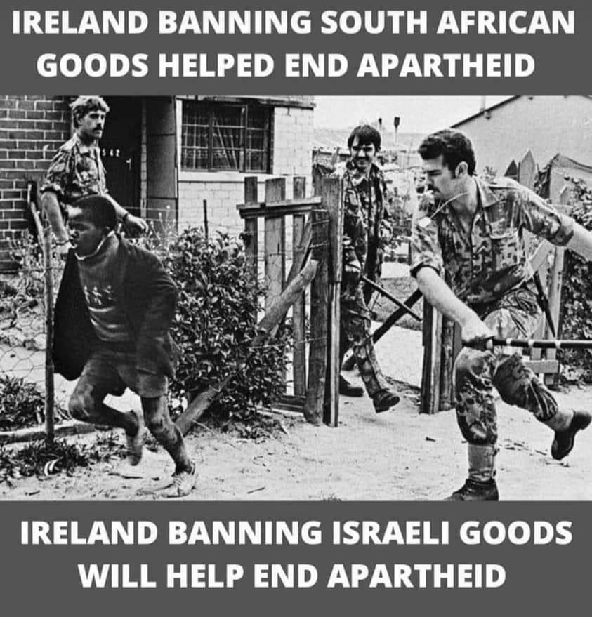 TrevsSongs's tweet image. Pressure must be put on @simoncoveney @LeoVaradkar @fiannafailparty to implement the “Occupied Territories Bill”, expel the Israeli Ambassador and recognise the State of Palestine. #EndIsraeliApartheid #BoycottIsrael #supportbds @sinnfeinireland @MaryLouMcDonald @frances_black