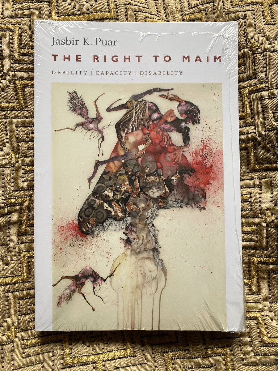 RuhiSleep's tweet photo. Can’t wait to unpack “The Right to Maim’ by @jkpuar , literally and figuratively. Thank you @NovelIdeaYGK . Support your local bookstores. #InformedOpinions #Debility #Capacity #Disability #Biopolitics #Imperialism https://t.co/D40YXDpIeA
