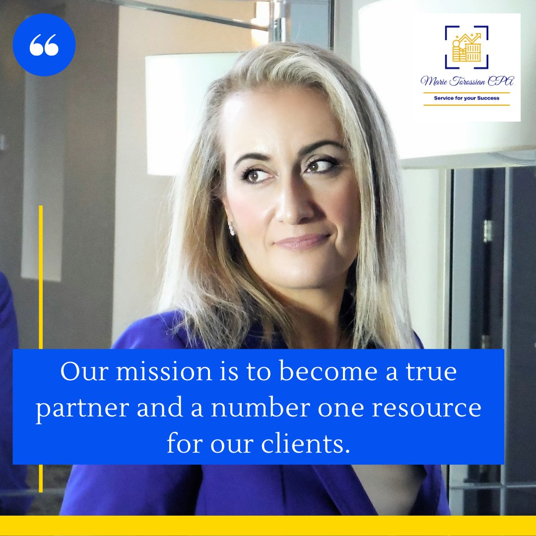 CpaTorossian's tweet photo. Our mission is to become a true partner and a number one resource for our clients.

#smallbusiness #entrepreneur #marketing #payroll #leadgeneration #businessdevelopment #sales #accounting #bookkeeping #CPAadvisor https://t.co/b9zqRAHBH4