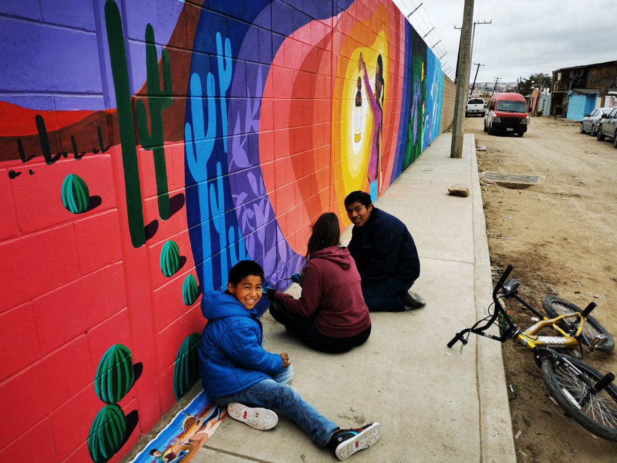 RMSGonline's tweet photo. Como parte de nuestra política de sustentabilidad y apoyo comunitario, decidimos crear un proyecto de mejora a la imagen urbana de la zona para nuestro nuevo Campus RMSG Alamar en la ciudad de Tijuana BC. El resultado fue este mural. https://t.co/x5vBwk5op2