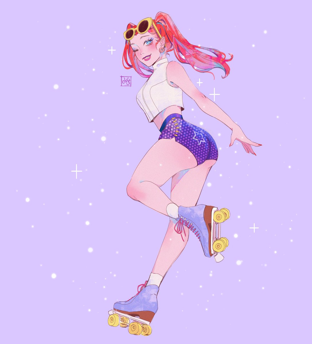 I bought my first pair of skates and was inspired to draw some skater gals ✨