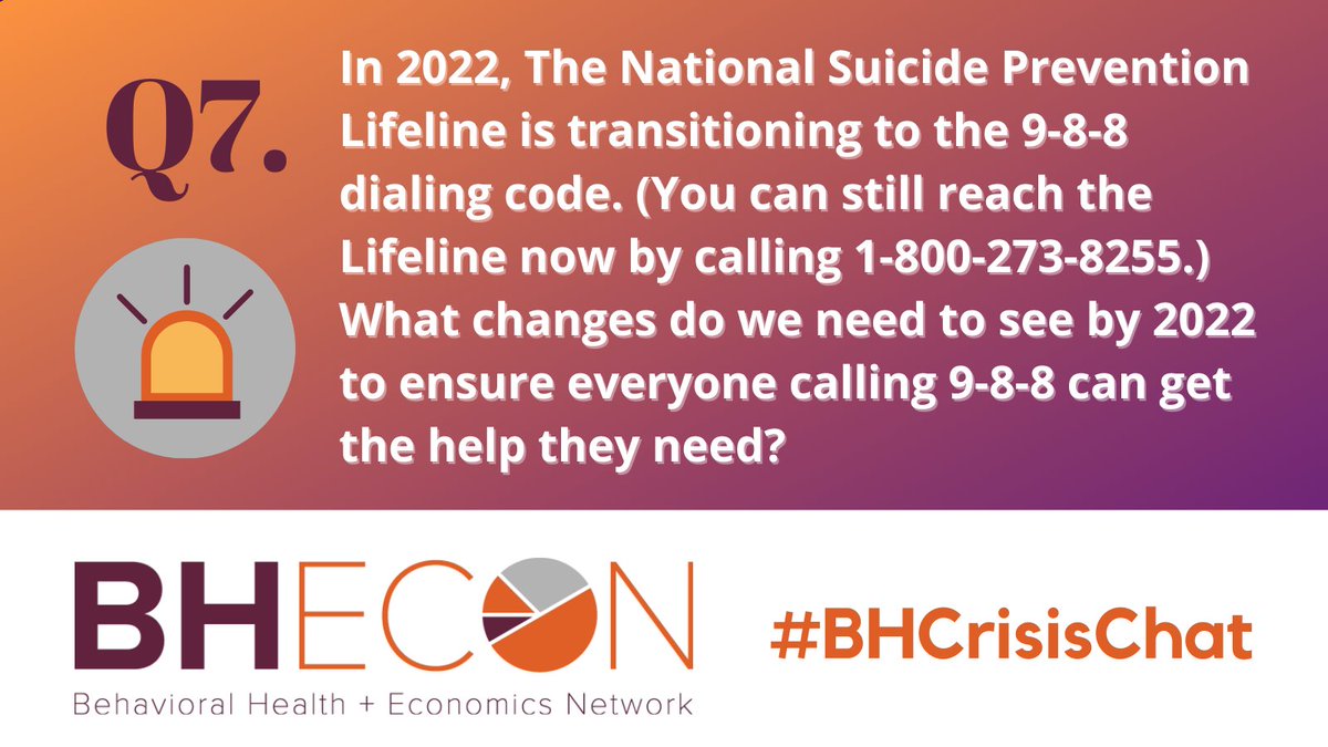 We’re almost there – just 2 more questions for the #BHCrisisChat starting with question 7: