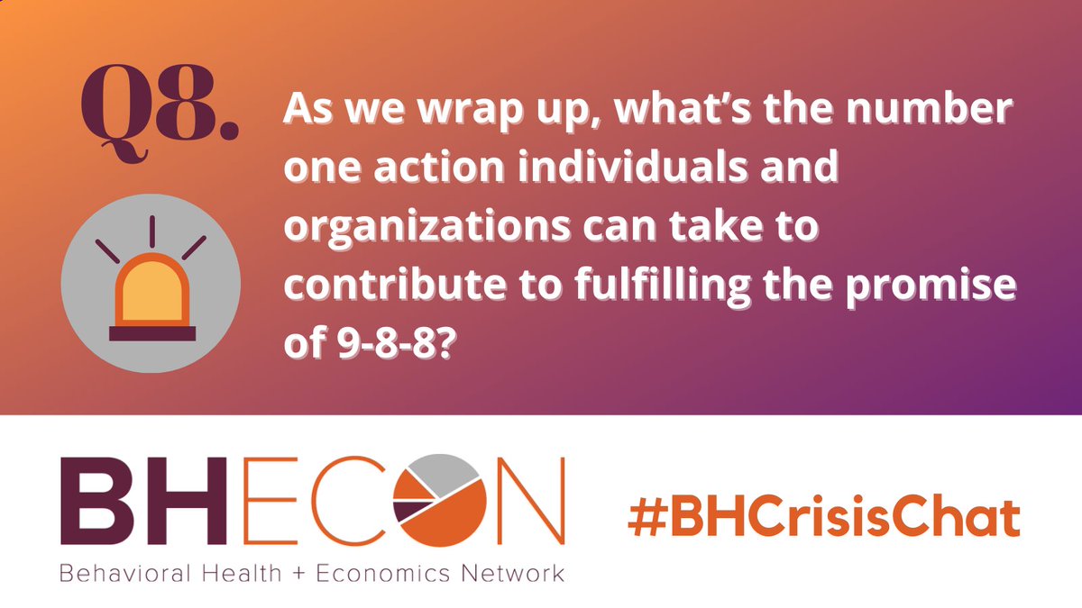 Last but not least, how do we turn everything we’ve learned during the #BHCrisisChat into action? Tell us with question 8!