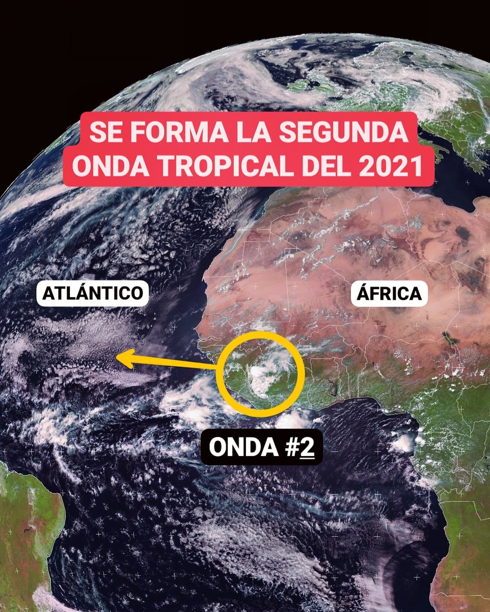 🔴TOMEN NOTA🔴
La segunda onda tropical del 2021 avanza al oeste de África y en las próximas 24 horas saldrá al océano Atlántico para transitar durante los próximos cinco días hacia las Antillas Menores.

➡️ <a href="/AgendaClimatica/">Agenda Climática</a> 
▶️ YouTube.com/SurielJean

Sigue ⬇️
