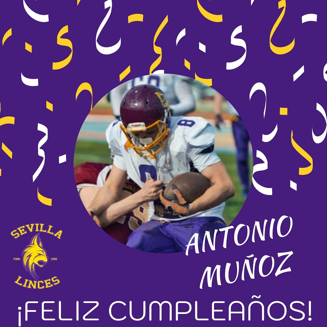 Sevilla_Linces's tweet photo. 🥳🎂🎁 ¡Feliz cumpleaños! 🥳🎂🎁Hoy es un gran día para nuestro jugador Antonio Muñoz TONINO. Te deseamos lo mejor y verte pronto de vuelta en los emparrillados 🥰🥰🥰.

¡MUCHAS FELICIDADES, ANTONIO! 💜💛

📸Fotografía de @RoberBHFoto

¡Somos Sevilla, somos Linces! https://t.co/P3EzFQsmjX