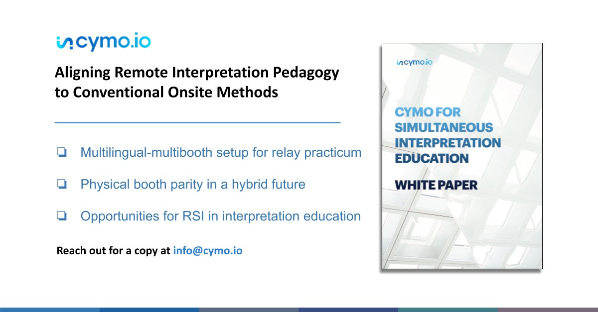 cymo_io's tweet photo. Cymo is proud to support interpretation education and be the first to push for physical booth parity. Reach out and get a copy of our white paper on RSI for interpretation education. info@cymo.io #cymo, #r1nt, #1nt, #terps, #distancelearning, #technology, #RSIeducation https://t.co/IxAj3XNZoC