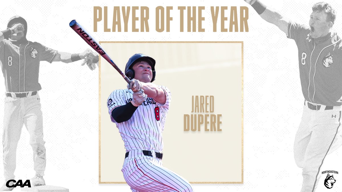 GoNUbaseball's tweet photo. #HowlinHuskies Dupere, Schlittler and Coach Glavine Headline CAA Accolades‼️

🔗 | https://t.co/L4EyUdeXb1

🐾⚾️ https://t.co/ciG2QaIiUE