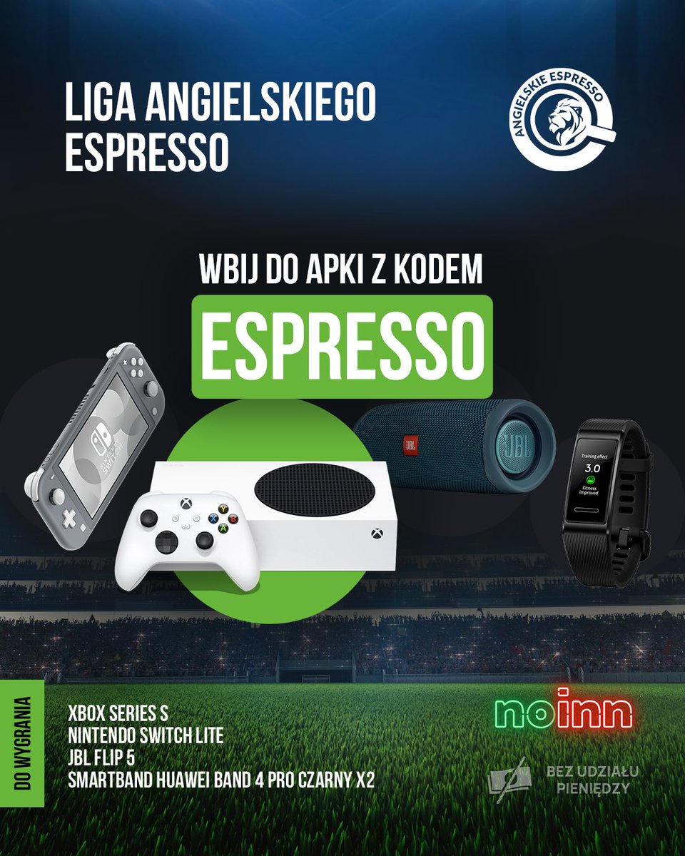 gelon92's tweet photo. Ludzie! @AngEspresso wraz z  NOINN organizuje Ligę Typerów, która potrwa przez całe Euro. A jakie nagrody #rozdajo?! Zwycięzca zgarnie konsolę X Box Series S! 
Do zabawy może dołączyć każdy! Wystarczy pobrać darmową aplikację Noinn i wbić do naszej ligi z kodem ESPRESSO https://t.co/jaesOeHayi
