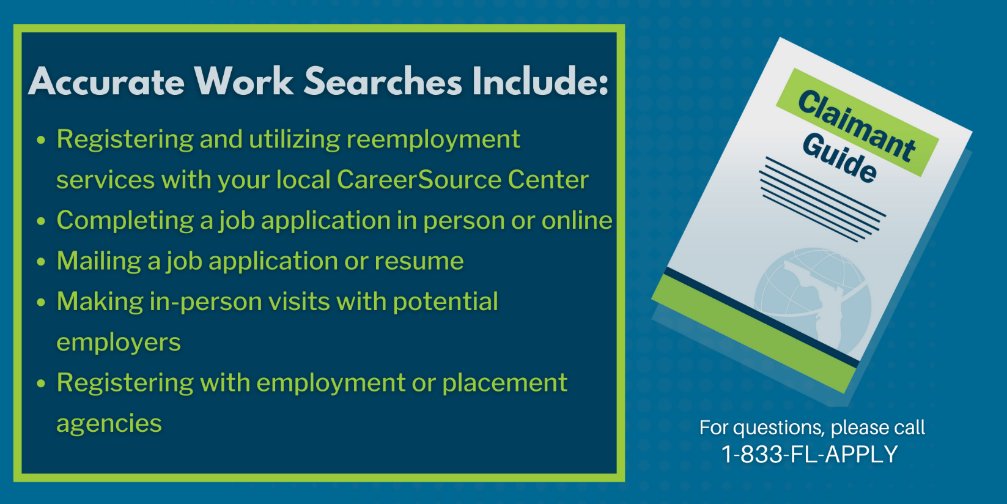 Florida DEO on Twitter "Claimants are required to complete 3 or 5 work