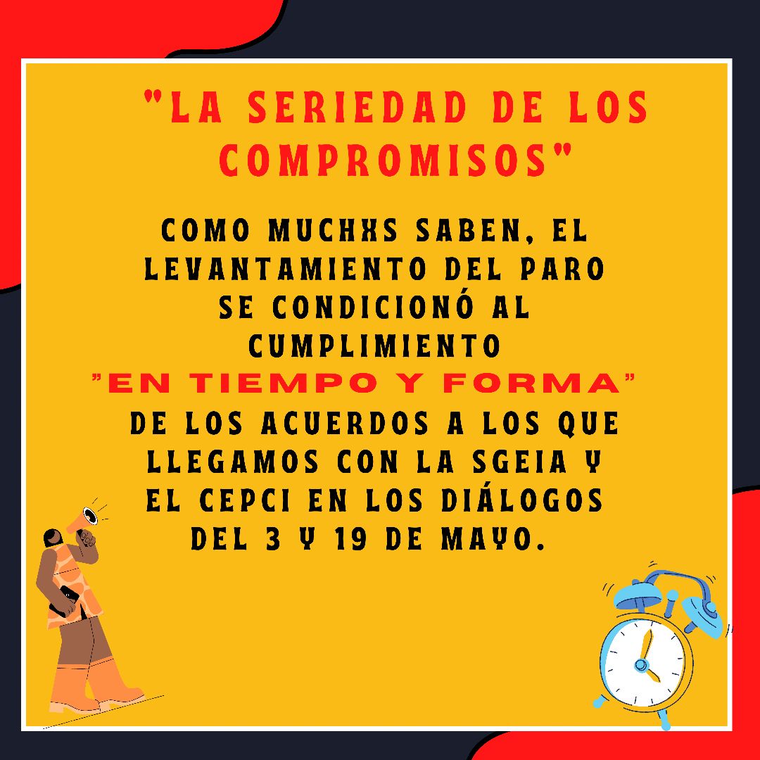alumnxs_adm's tweet photo. ❗️En tiempo y forma❗️
Siguen aplazando las fechas de realización de ciertas acciones, y en otras simplemente no han cumplido con lo acordado.
🚩 El 24 de mayo a las 7:16, siendo tres días más tarde de lo acordado, se nos envió lo solicitado en el acuerdo 1.1.
#ParoADM https://t.co/bX9MMDESSQ