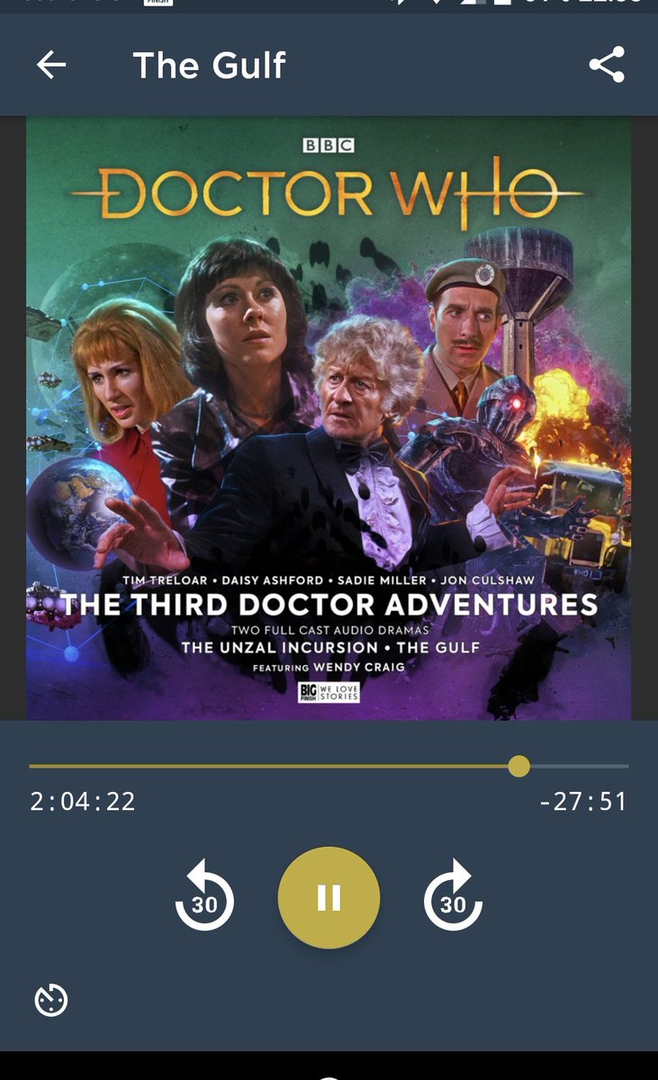 The Gulf by <a href="/verbatimfoley/">@VerbatimFoley</a>
Is a superb addition to the Third Doctor Adventures <a href="/TimTreloar99/">Tim Treloar</a> &amp; <a href="/sadie_lady1/">Mercedes Wilde</a> are truly remarkable in this smashing recreation of the Pertwee era
Classic Who for the 21st Century
10/10 <a href="/bigfinish/">Big Finish Insider</a> <a href="/MrJohnDorney/">John Dorney 💙</a> @RichardsonBF
bigfinish.com/releases/v/doc…