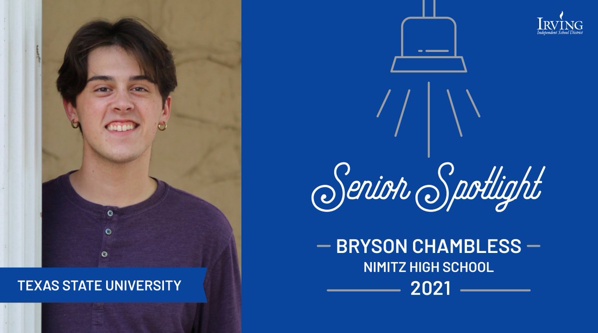 IrvingISD's tweet photo. Finishing up our senior 🎓 spotlight series, @NimitzHigh senior Bryson Chambless shares how his teachers and counselors prepared him to succeed in high school and beyond. 

Read his story! ⬇ ⬇

https://t.co/rSY5HAl6o7 https://t.co/5X308pJ0JF