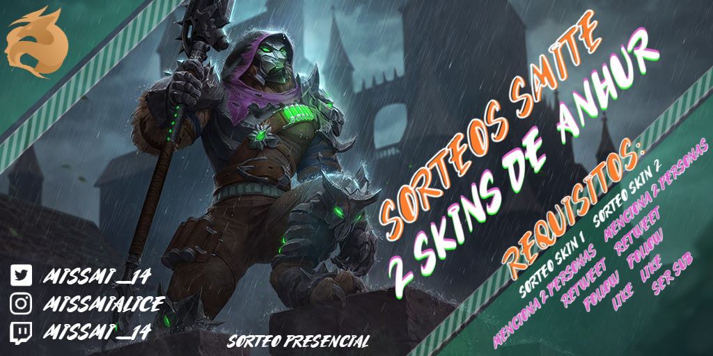 🧡SORTEO SMITE🧡
"The Impaler Anhur"

REQUISITOS:
- Menciona a 1 persona
- Retweet
- Like
- Follow

Fecha límite 04/06 a las 23:59h España
Ganadores durante el Stream el 05/06

<a href="/HiRezStudios/">Hi-Rez</a> <a href="/SMITEGameES/">SMITE España</a> <a href="/SMITEGameLA/">SMITE 2 LatAm</a>