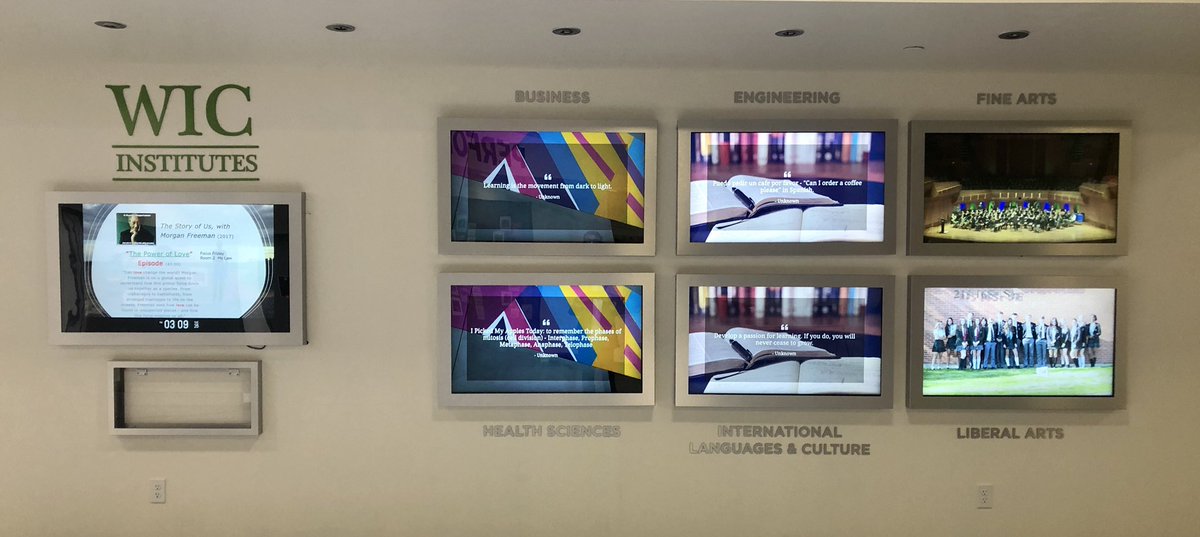 Be sure to check out the new wall highlighting the <a href="/WICYYC/">West Island College</a> Institutes next time you’re on campus! Congratulations to <a href="/riederj/">Jim Rieder</a> our facilities and tech teams for their great work on this project! #wiclife