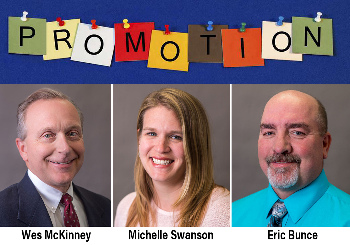 TheRMHGroup's tweet photo. RMH is happy to announce that senior vice president Wes McKinney, associate Michelle Swanson, and vice president Eric Bunce have been promoted to the positions of Chief Operating Officer, District Energy Market Leader, and Phoenix Office Market Leader, respectively. #rmhgroup https://t.co/bcA0b5Zci9
