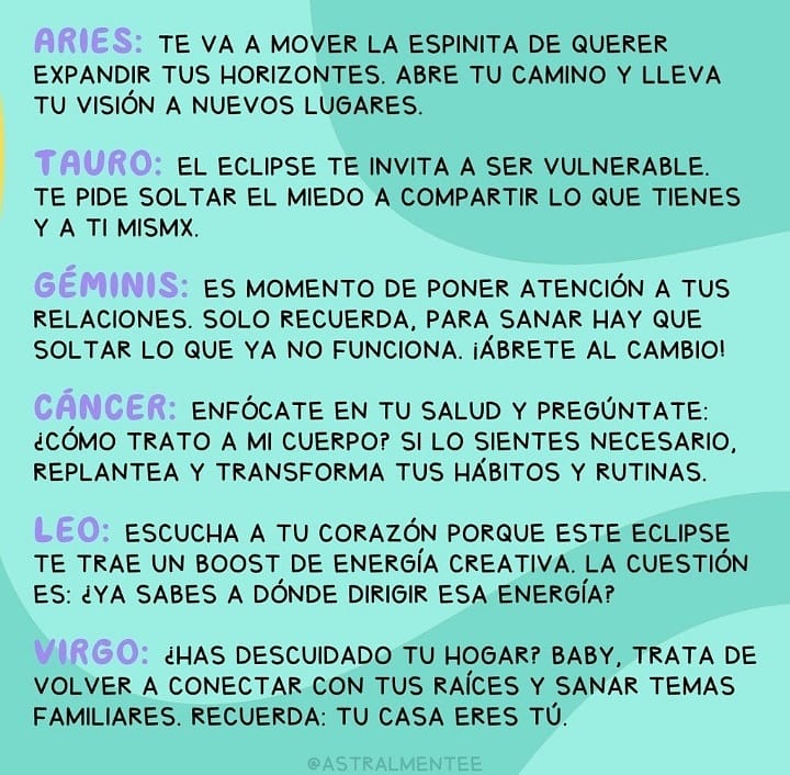 AMANDLAMedio's tweet photo. #AstroTips con 🌚🌕 Astralmente
El eclipse de mañana #26demayo
✨🪐Obvio te preguntarás ¿Qué trae este eclipse para mi? Y se vale, los eclipses vienen a abrirnos los ojos en esos temas que nos cuesta más trabajo avanzar.
#mujerlunar🌙✨🔮 #mujersolar☀️ https://t.co/cwWzMpi13T