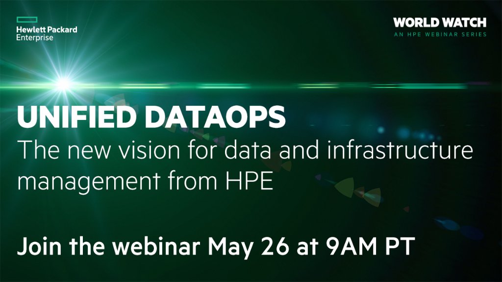 HPE_Storage's tweet image. Bring the cloud experience to wherever #data lives! New #HPEWorldwatch, Wed, May 26, takes an in-depth look at #UnifiedDataOps, HPE’s exciting new vision for #datamanagement and infrastructure that accelerates digital transformation, #edge to #cloud hpe.to/6015y1Ljf