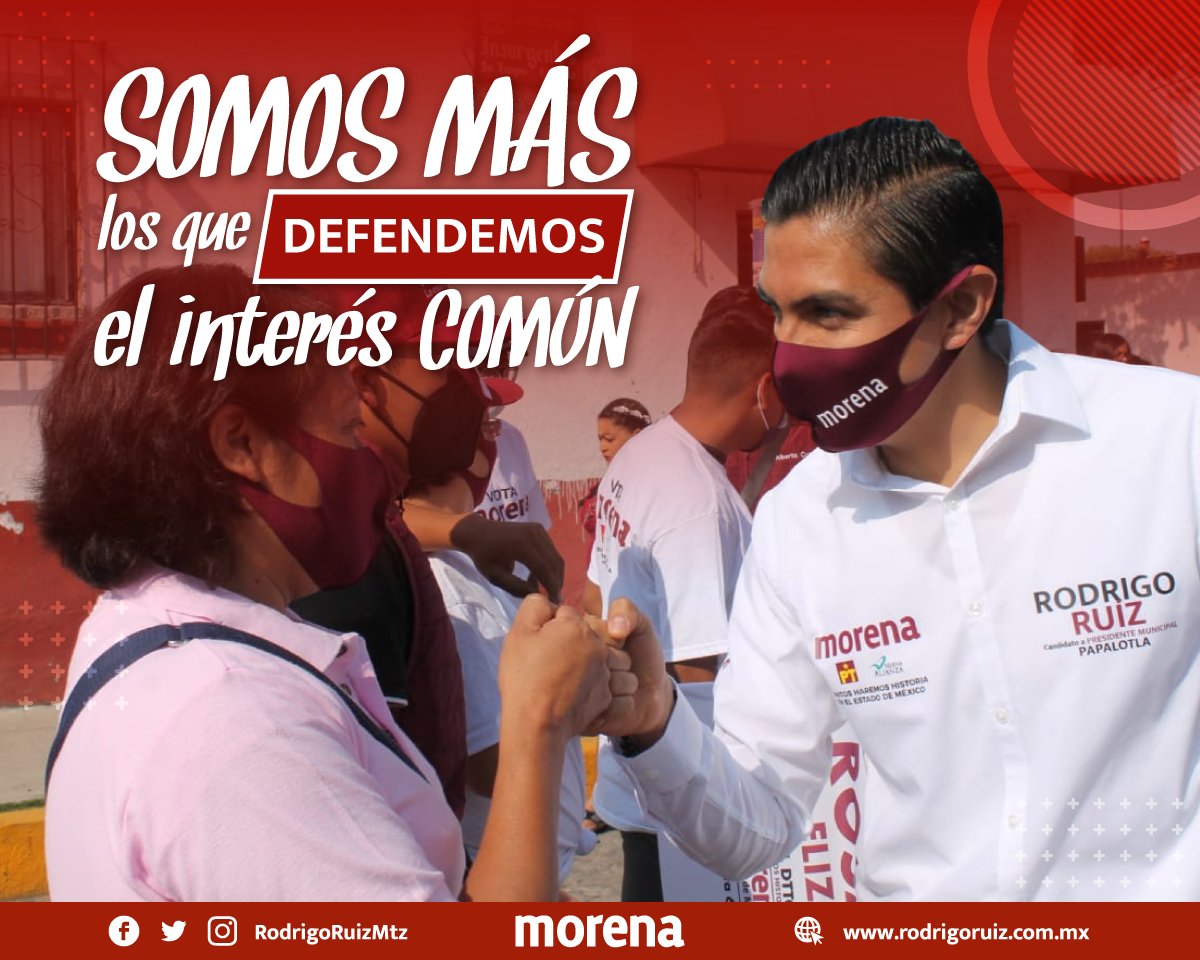 RodrigoRuizMtz's tweet photo. ¡Somos más y nos une la lucha por defender la Esperanza de México! En MORENA, somos un movimiento que escucha a las mayorías, ellas son quienes deciden el rumbo y el bien de nuestro municipio #Papalotla.

¡Unidos, volveremos a ganar! https://t.co/2u015lBGbz