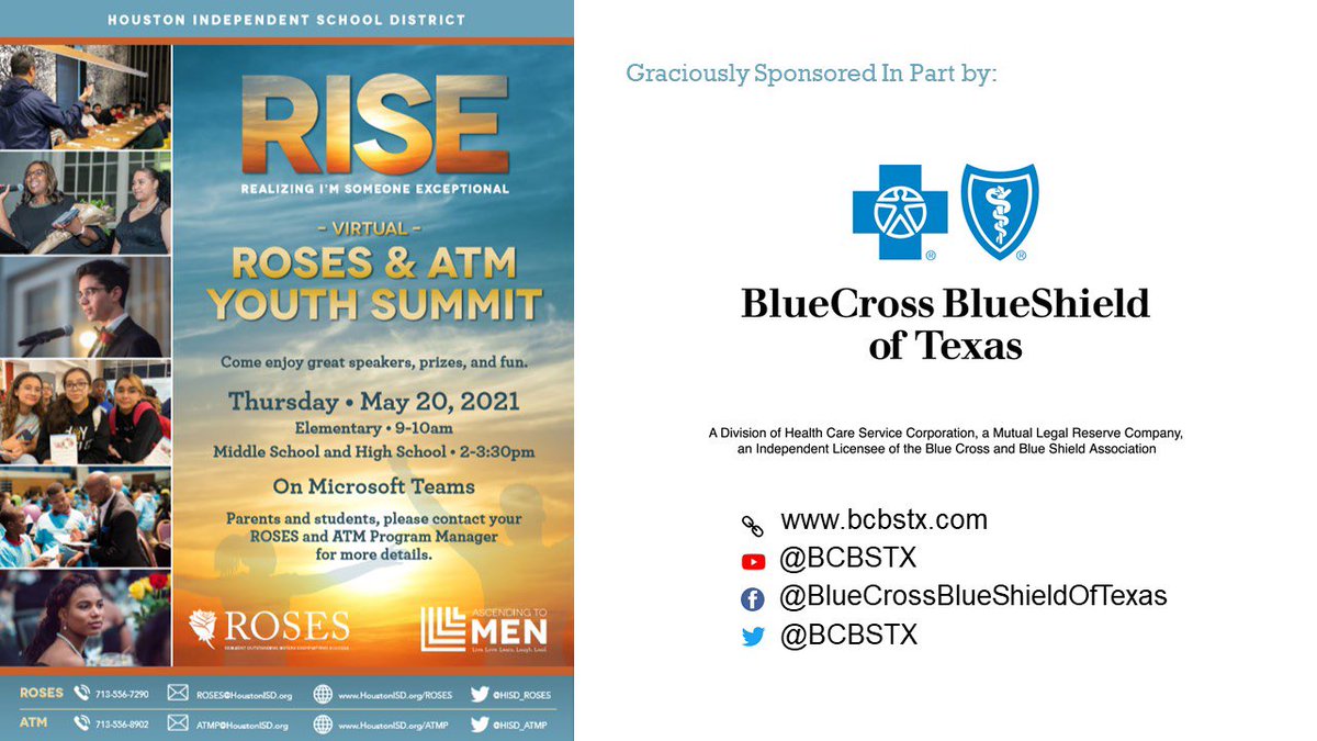 We would like to thank @BCBSTX for supporting in part our annual youth summit. We are so grateful for your support in continuing to impact the lives of our students! @CandiceC_ @HISD_ROSES