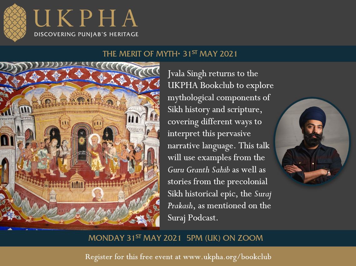 Jvala Singh joins the bookclub next Monday at 5pm to explore the mythological components of Sikh history. Register here: bit.ly/3uN2tkp