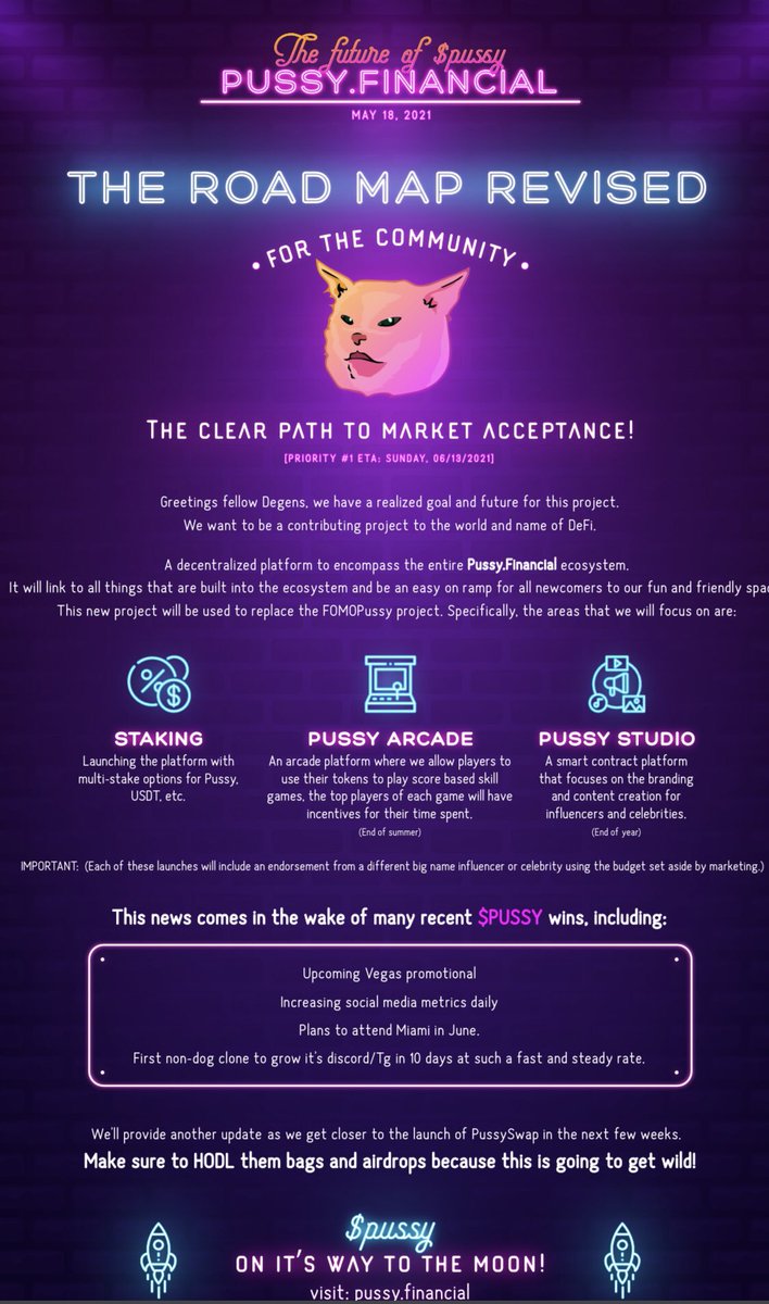 SashaDoesCrypto's tweet photo. @Benaskren @FunkyCryptoPod @bobbyclee @JohnkimLTC @GoingParabolic @CoinFlipATM @CryptoKeysStore @PUSSYFinancial Here's the recently released roadmap... and... https://t.co/ir9d4ZW1Ca