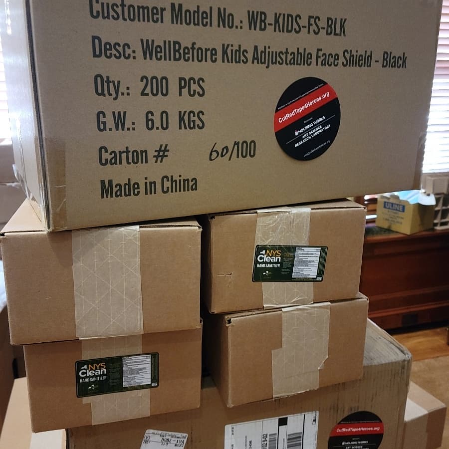 CutRedTape4Hero's tweet photo. Today, Cut Red Tape 4 Heroes gave Elmhurst Hospital in Queens 11k children's 3-ply surgical masks, 2,500 adult cloth masks, 1800 childrens face shield and 500 bottles of hand sanitizer spray for its Children's Hospital Event. Thank you to @WellBeforeHQ for donating children's PPE https://t.co/svXRYNBhmz