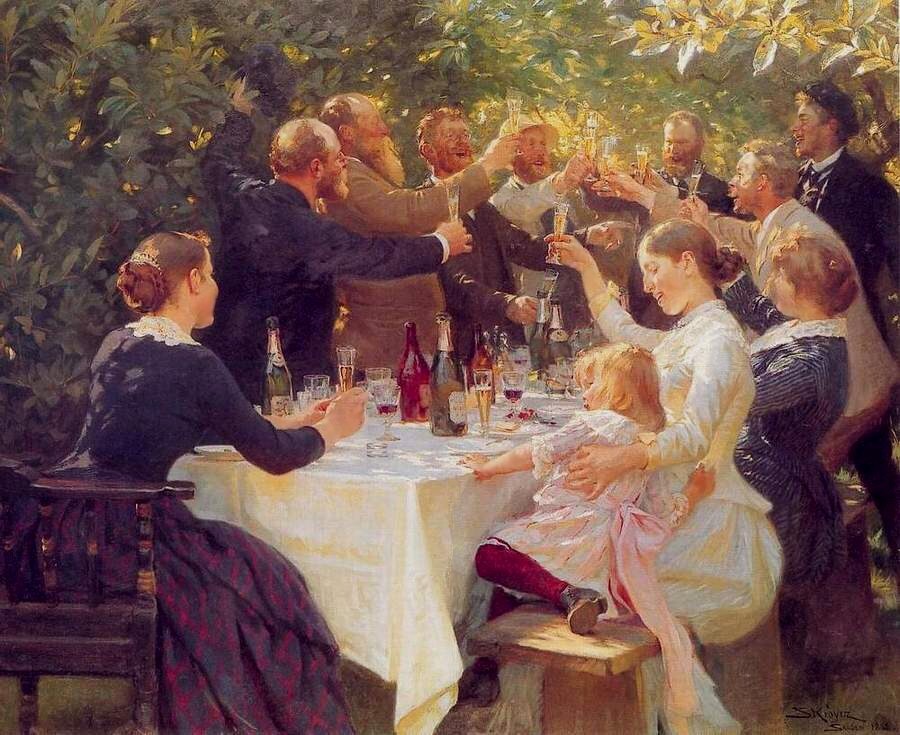 #Wine/Cheers
NATIONAL WINE DAY
“Hip, Hip, Hurrah!” 1888
oil-on-canvas painting Danish painter Peder Severin Krøyer (1851-1909)