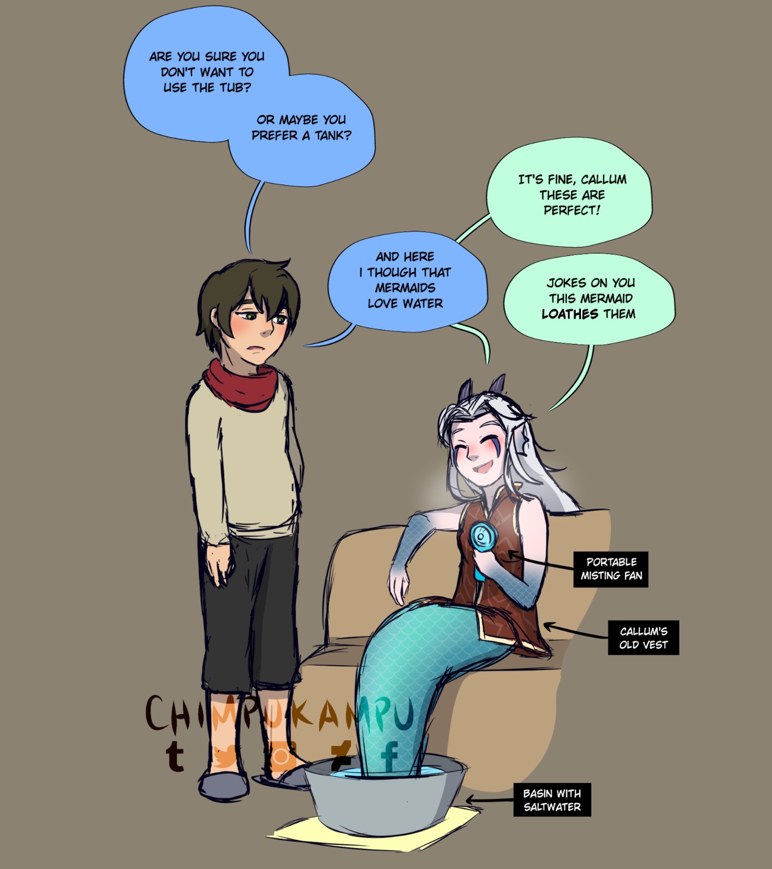 Chimpu 🐍 Very SNEKy on X: This is a Mermaid AU in a modern setting where  Rayla was cursed to become a mermaid and Callum found her injured. Callum  doesnt know about
