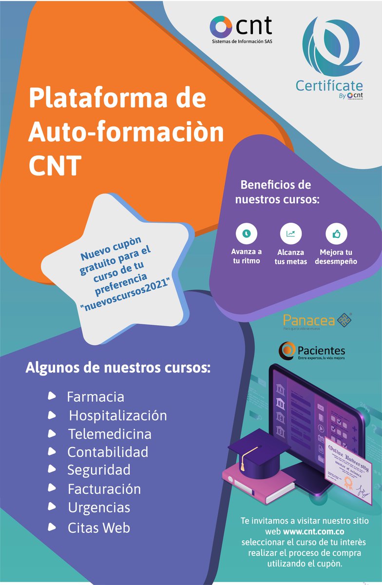CNT_software's tweet photo. CNT tiene para ti un nuevo cupón con el que podrás obtener la certificación en el curso de tu preferencia. Redime el cupón ahora dando clic aquí https://t.co/MCPKWc6QWZ 
#CNT #certificate #cursosonline https://t.co/mrYq9A9psV