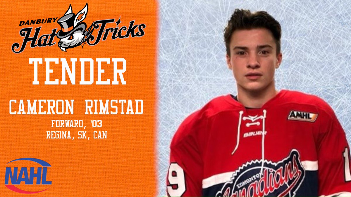 TENDER: We've signed forward Cameron Rimstad ('03) to a tender agreement for the 2021-22 season! Welcome to the Tricks, Cameron!

#NAHLTricks🐰

📰: hattricks.nahlleague.hockeytech.com/tender-jr-hat-…