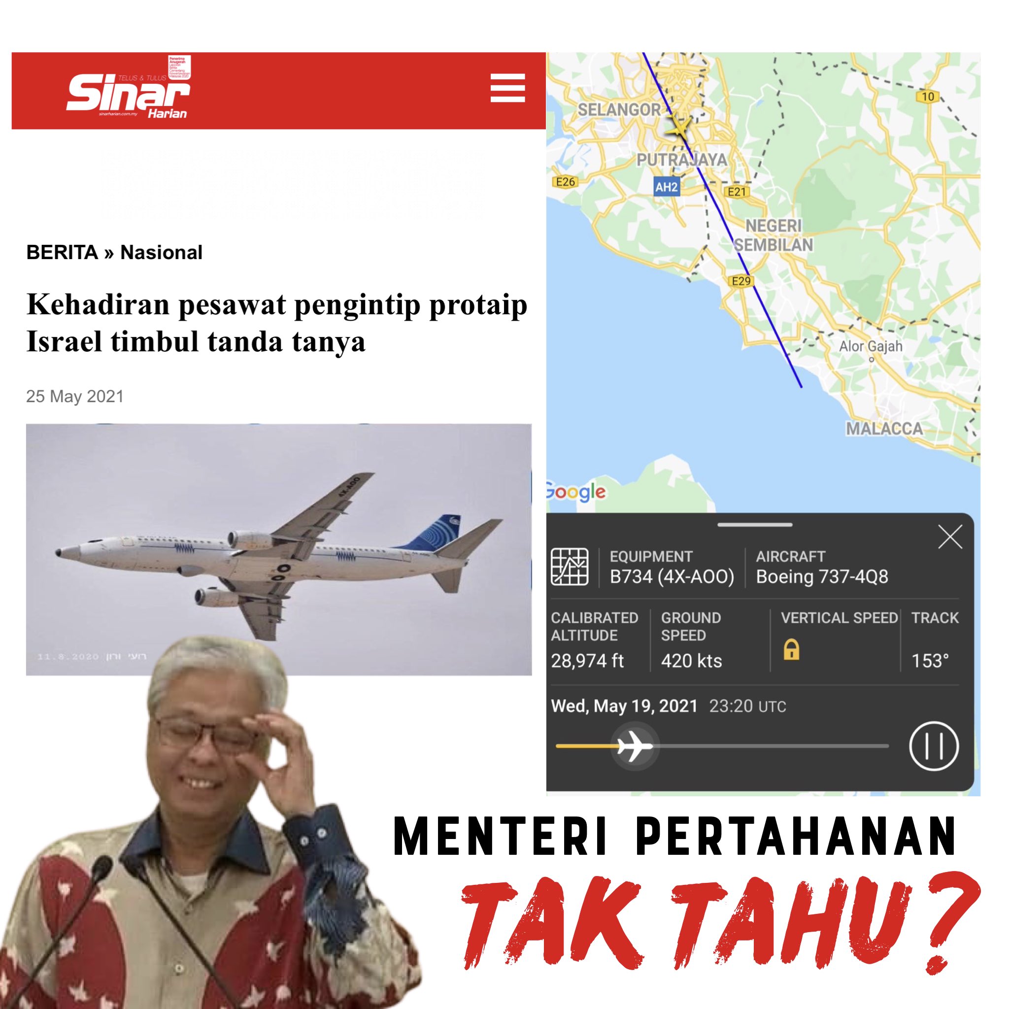 Kehadiran pesawat pengintip israel