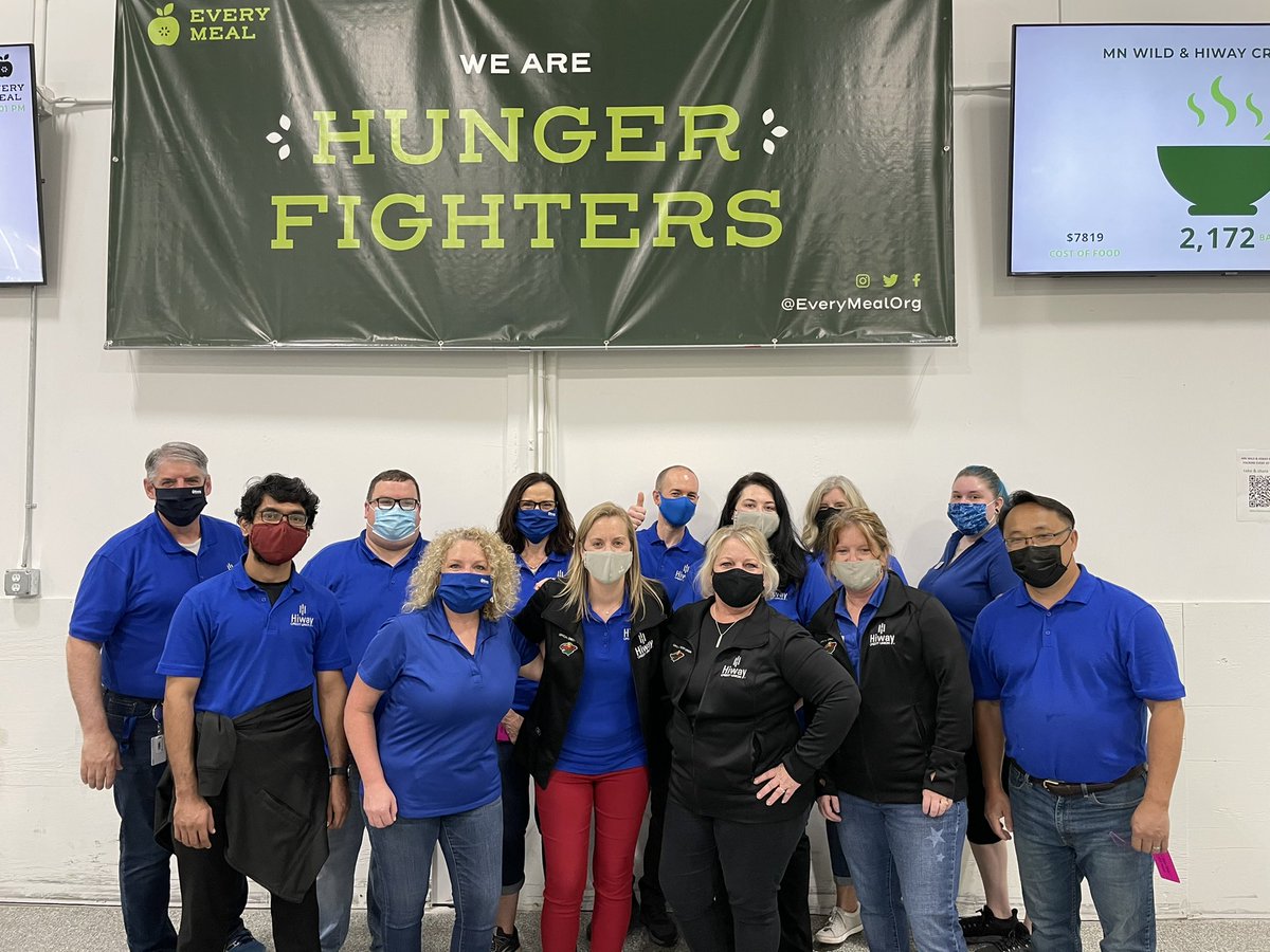 The <a href="/HiwayCU/">Hiway Credit Union</a> team helped pack 2,172 meals at <a href="/EveryMealOrg/">Every Meal</a> this morning! Joined by some friends at <a href="/mnwild/">Minnesota Wild</a> we had a fun filled couple hours volunteering!