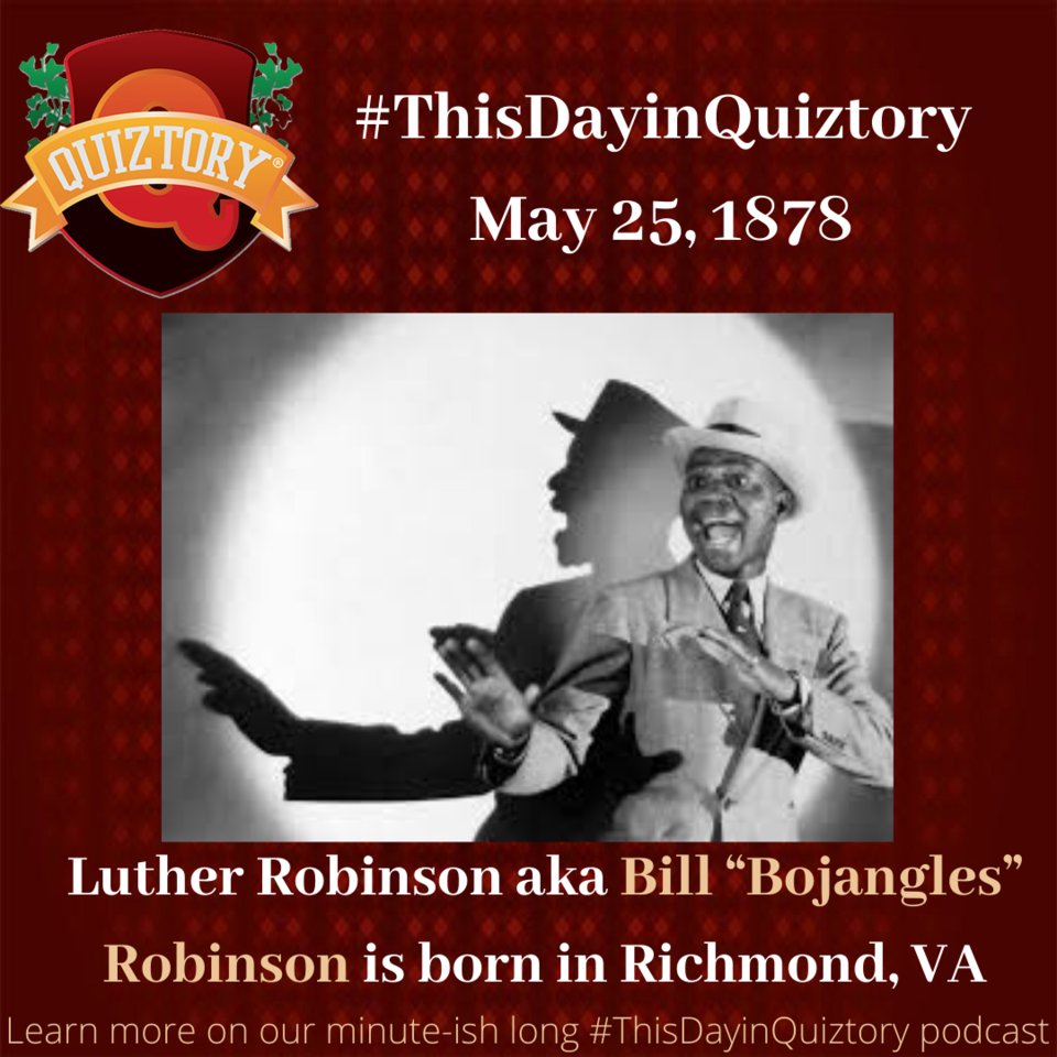 #ThisDayinQuiztory May 25, 1878
For more on #Bojangles, listen to today's #BlackHistory #podcast.
.
.
#lutherrobinson #billbojanglesrobinson #bojanglesrobinson #vaudeville #hollywood #nationaltapdanceday #dulehill #savionglover #tap #dance #mrbojangles #iheart #quiztory
