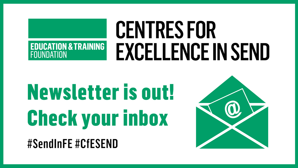 E_T_Foundation's tweet photo. π© The latest issue of #CfESEND newsletter is out now!
Read stories from @derbycollege @westoncollege @norwichcollege about how inclusive practice makes a difference to learnersβ lives π https://t.co/xGD6b01QMJ
#SEND #disabilityinclusion #ETFSupportsFE #InclusionMatters https://t.co/u1LiY6W6So