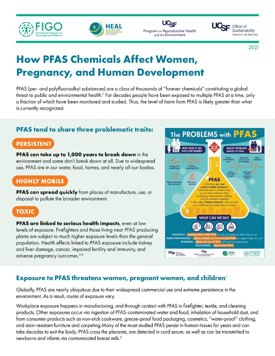 UCSF_PRHE's tweet image. Learn more about why @FIGOHQ has called for an end to global usage of #PFAS.

@HealthandEnv @UCSF_PRHE @SustainUCSF @NRDC
