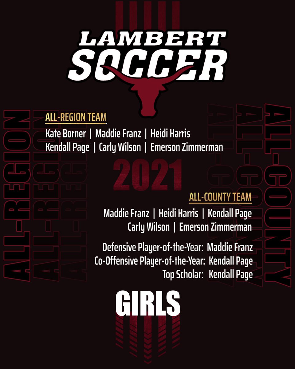 CONGRATULATIONS to the following young ladies on receiving All-County and/or All-Region recognitions. We’re SO PROUD! 🤘🏼🐮⚽️