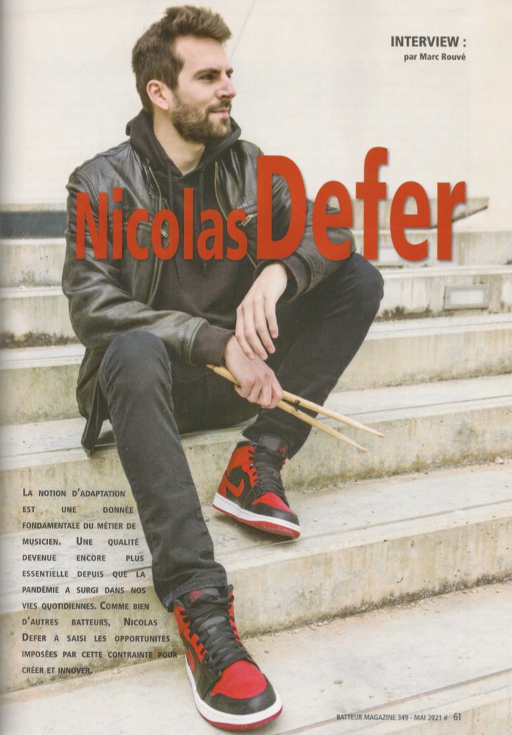 ndefer_drummer's tweet photo. Really happy to be in Batteur Magazine this month!🇫🇷 
Honored to be featured in this « studio session drummers » special edition alongside my childhood legend Jeff Porcaro 🤩💯 https://t.co/Ij8f4ouBq2