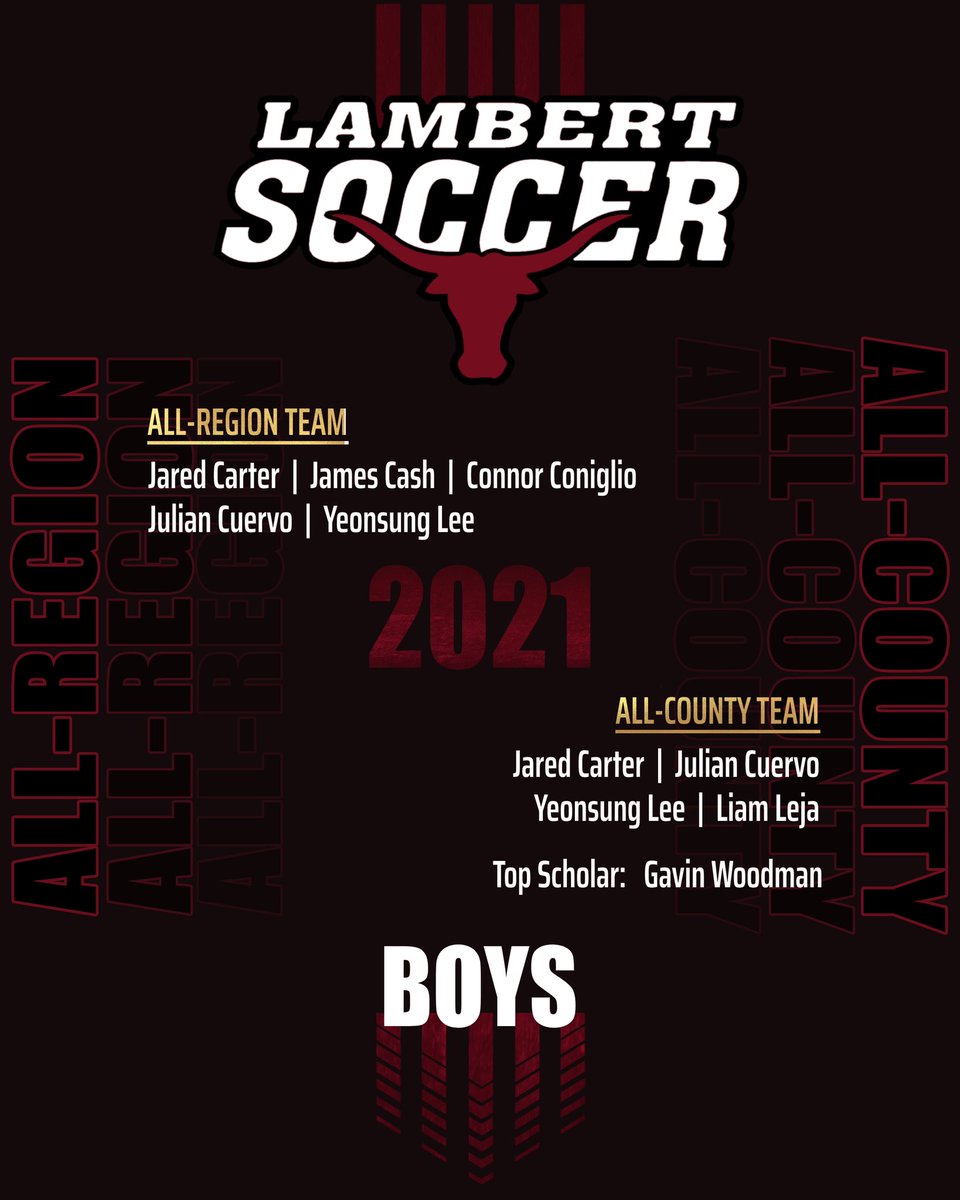 CONGRATULATIONS to the following young men on receiving All-County and/or All-Region recognitions. We’re SO PROUD! 🤘🏼🐮⚽️