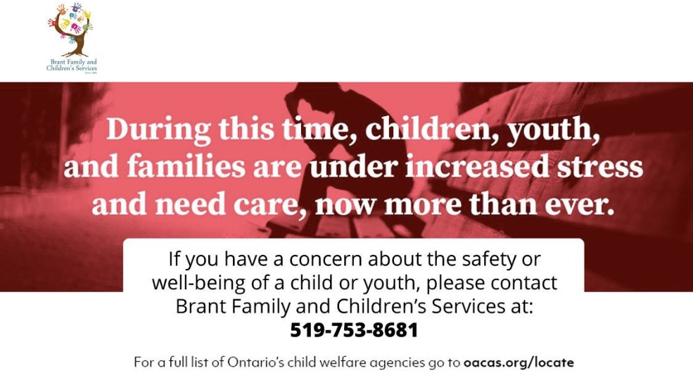 Brant_FACS's tweet photo. If you have a concern about the safety or well-being of a child or youth, please contact Brant Family and Children’s Services at: 519-753-8681. Or visit https://t.co/iB1lvKBtaB

#BrantFACS https://t.co/BGEstGtQM1