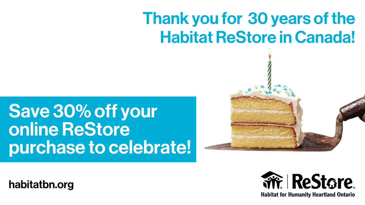 megar_cryptoo's tweet photo. Today, we're celebrating 30 years of the Habitat for Humanity ReStore in Canada🎉 Save 30% off your online ReStore purchase during our Gratitude Sale to celebrate!! ➡️ https://t.co/F815dN9QN3
Reduce, Reuse, ReStore.💙
#ReStore30 #habitatforhumanity #habitatrestore #shopinline https://t.co/pPiTsClHWF