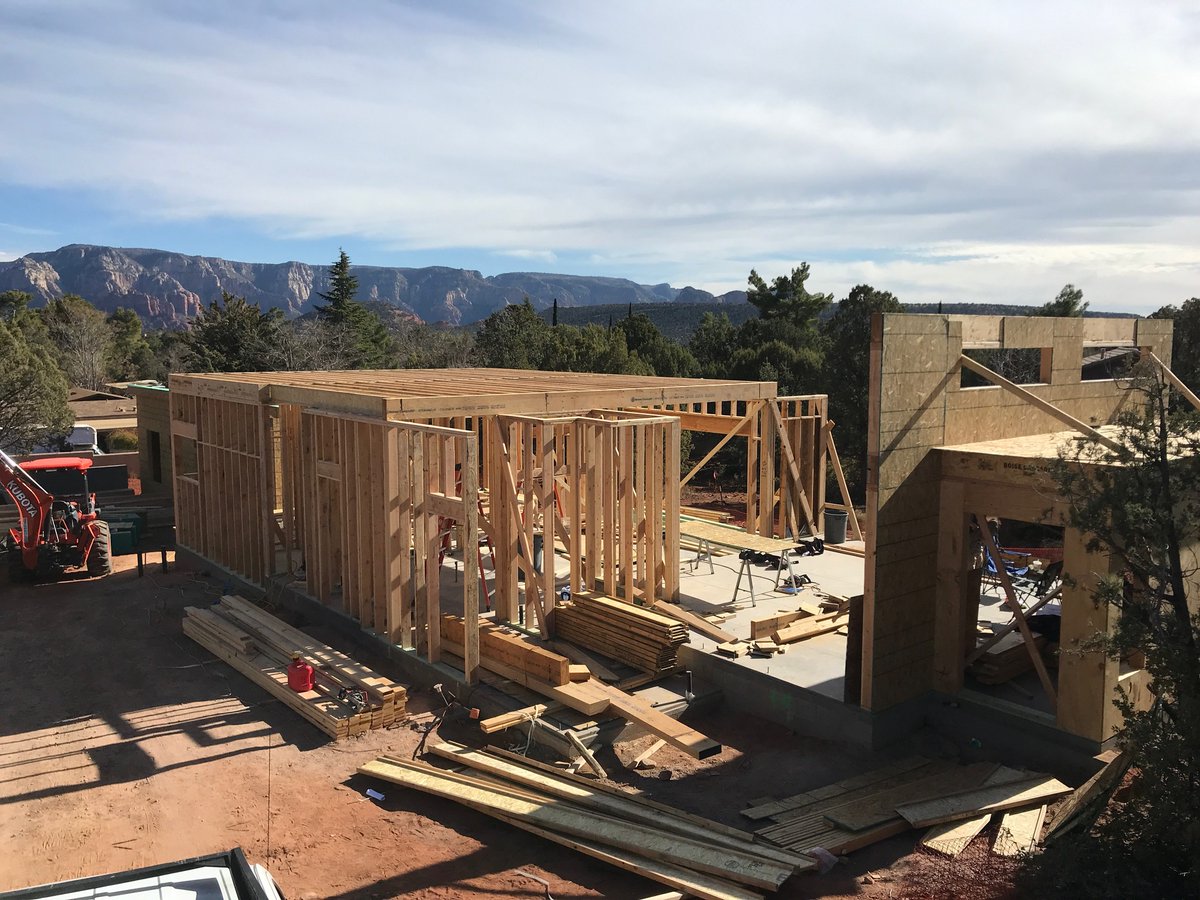 Updates from #Sedona! We're only 6 months away from finishing this beauty &amp; are excited to kick off our next Arizona #residentialarchitecture project at the end of 2021. #greenconstruction #southwestdesign