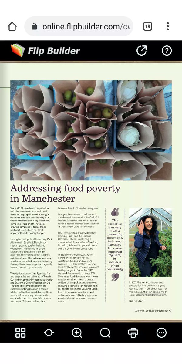 TrafFed's tweet photo. Inspirational article in the latest Allotment Magazine by local lass @KalwantGillFaci &amp; her work linking allotments with homeless charities.

#getinvolved

Get your copy now! 

https://t.co/Vy3pzIgN3c https://t.co/ADdE4zeWwN