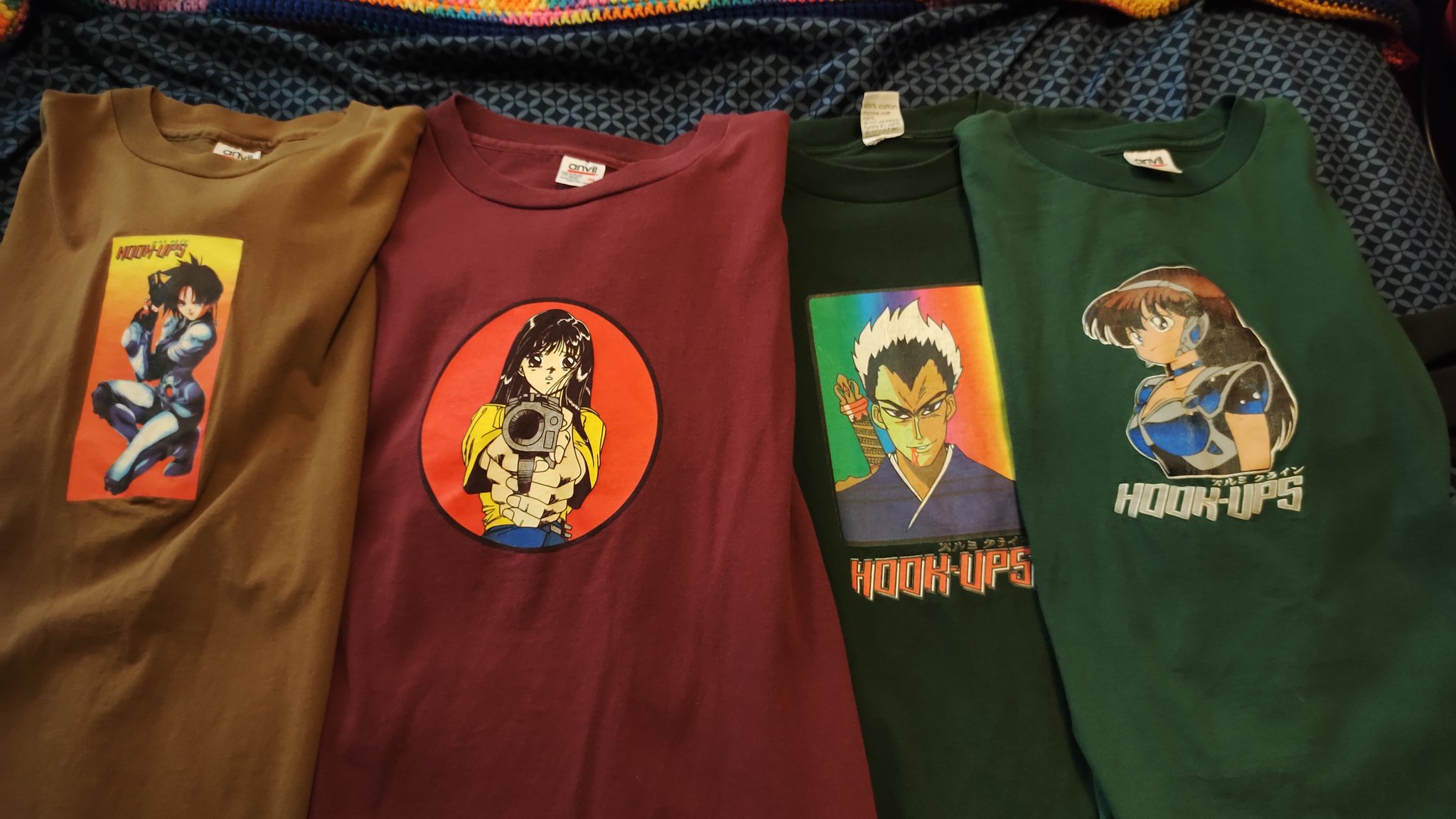 Wの尺ﾶんのﾚ乇42 on X: Old school anime Hook-Ups skater shirts. Older than some  of my followers. LOL  / X